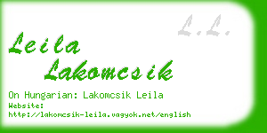 leila lakomcsik business card